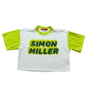 SimonMiller Waltz Top Valley Green Dibby Graphic Crop Top Size Small Oversized